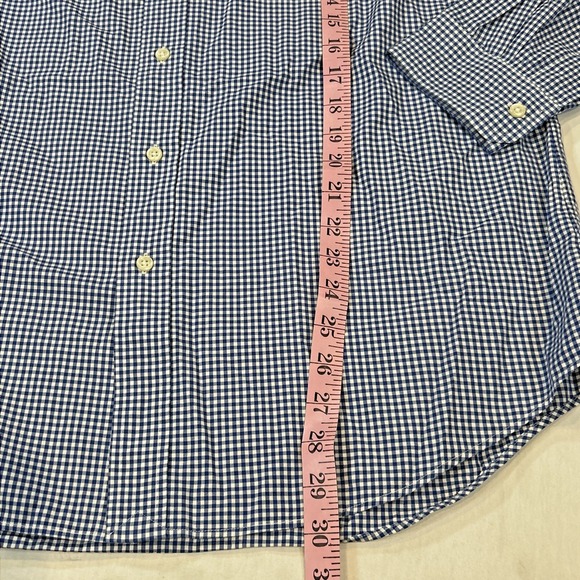 Ralph Lauren‎ Blue White Gingham Check Button Down Long Sleeve Shirt Size L - Picture 5 of 7